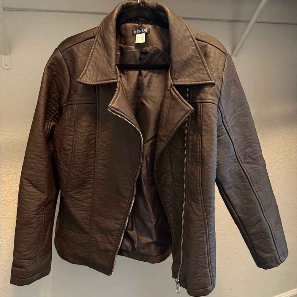 VENUS Dark Brown Leather Jacket